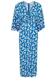 Diane Von Furstenberg Valerie Floral-print Jersey Midi Dress - Blue - XS XS