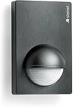Steinel Motion Sensor IS 180-2 Black, PIR Motion Detector, 12 m Reach, max. 1000 W for 6 LED Lights, Twilight Switch