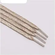 Replacement Durable Shoelaces Laces Shoe String,Shimmering Metallic Glitter Flat Shoelaces Sparkle Shiny Bootlaces for Canvas Sneakers Athletic Boots Shoes(Color:2358 Rose Gold,Size:160cm)