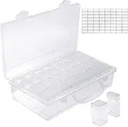 Fxvhojq Seed Storage Organizer Box - Durable Seed Container Storage with Label Stickers Plastic Seed Storage Organizer 2 Sizes Removal Slots Seed Storage Box