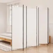 Room Divider, Partition Privacy Screen Room Separator Panel 6-Panel Room Divider White 300x200 cm Fabric