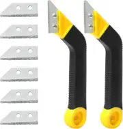 Coitak 2 PCS Tile Grout Saw Angled Grout Saw with 6 Pieces Extra Blades