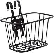 Perfeclan Front Bicycle Basket Black Easy to Install Dogs Carrier Versatile Convenient Stylish Luggage Storage Organizer Storage Basket