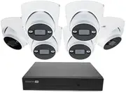 [Swann] AdvancedX Home Security Camera System, 8Channel 6Dome Cams,POE Cat5e NVR 4K HD Video with 1TB HDD,Indoor or Outdoor Wired Surveillance CCTV,Color Night Vision,Heat Motion Detection,LED Lights