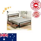 Artiss Bed Frame Metal Bed Base Double Queen Size Drawers Platform Headboard