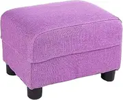 Ottoman Footstool Ottoman Rectangular Small Engineering Fabric Footstool Soft Compact Padded Seat with Removable Linen Fabric Cover