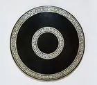30" Black Marble Coffee & Tea Table Top Mother Of Pearl Console Furniture Decors