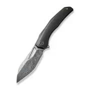 WE Knife Ignio Frame Lock WE22042B-DS1 Black Titanium Damasteel Pocket Knives