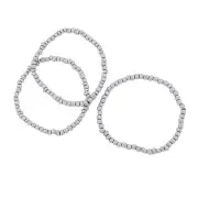 Seed Glass Bead Bracelet - 65mm - Silver - 1 Bracelet - BB102