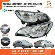 E-MARK HEAD LAMP FRONT LIGHT FOR HONDA CIVIC FD ACURA CSX 06-11 CLEAR LEN MANUAL (for: Honda Civic)