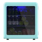 YOPOWER Mini Portable Bar Fridge Beverage Cooler, Free-Standing Small Fridge for Party, Office or Home