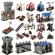 MOC Custom Medieval Knight Castle Tower Baseplate Weapon Mini Soldier Figures