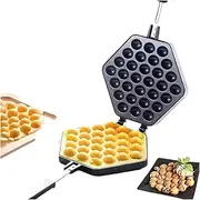 Bubble Waffle Maker, Non-Stick Stove Pan with Paper Top, Belgian Egg Waffle Baker Mold for Snacks, Street Food, Breakfast and Quick Lunch