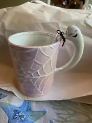 Full Moon Furnishings Halloween Pink Spiderweb Ghost Mug 16oz New