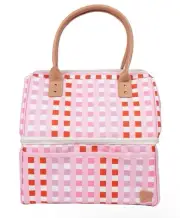 The Somewhere Co Large Cooler Bag Sundae Pink Red Checkered