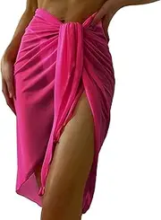 [Generic] Bikini Set with Cover up Skirts Cover Up Skirt Beach Wrap Bikini Shiny Wraps Cover Ups for Swimwear Tassel Bikini