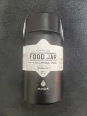 Manna 20 oz Black Stainless Steel Food Jar w/ Collapsible Spoon