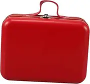 [STOBAZA] Mini Suitcase Makeup Container Red Iron Travel Box for Jewelry Cosmetics Electronics Compact Storage