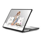 MacBook Pro 14-inch (M1 - M4) Impact Case Girl Reading Book in Bed (Redhead) Fashion Illustration Holly Nichols Macbook Case