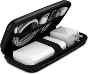 iMangoo Shockproof Carrying Case Hard Protective EVA Case Impact Resistant Travel 12000mAh Bank Pouch Bag USB Cable Organizer Earbuds Sleeve Pocket Accessory Smooth Coating Zipper Wallet Fiber Black