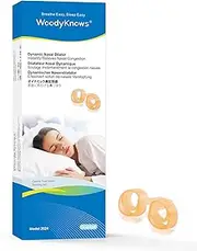 WoodyKnows Dynamic Nasal Dilator, Model 2024 Standard, improves sleep and sports airflow, nasal congestion and nose-related snoring aid (Trial XS/S/M/L)