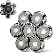 7 Blade Floating Replacement Shaving Head, Washable Shaver Blade Heads Replacement for Head Shaver, Wet & Dry Compatible for Rotary Shavers