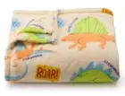 NEW DINOSAURS SOFT PLUSH THROW BLANKET ROAR THE BIG ONE 5X6 FT NWT