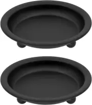 Matte Black Iron Candle Plate, Set of 2, Metal Saucer Style Candle Holder Pillar