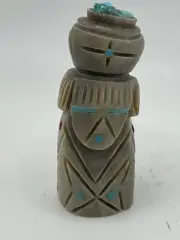 Zuni Antler Corn Maidens Fetish Inlaid Head Olla Davey Cooyeyate 0856