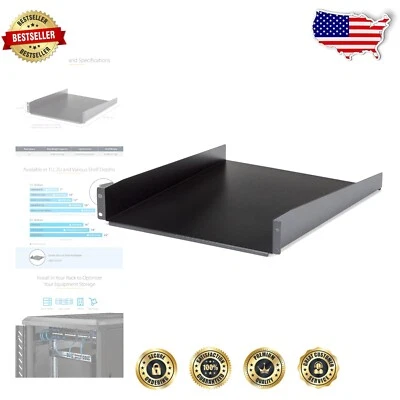 Universal 2U Rack Shelf - Durable 22" Depth Cantilever for 19" Server Racks