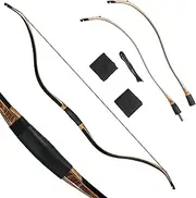TOPARCHERY 52" Recurve Bow Archery Target Traditional Bow Takedown Bow Longbow Hunting Bow Wood Left Hand Right Hand for Adult