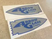 Arrow Glass Vintage Boat Decals 12" Die-Cut 2-PAK FREE SHIP + FREE Fish Decal