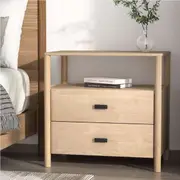 2 Drawers Artiss Bedside Table Nightstand Pine