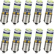 Ruiandsion 10pcs BA9 BA9S 53 57 1895 64111 LED Bulb 12V Blue Canbus Replacement for Car Door Courtesy Trunk Licenses Plate Lights,Blue