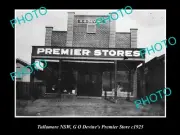 OLD POSTCARD SIZE PHOTO OF TULLAMORE NSW DEVINES GENERAL STORE c1925