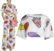 EMILIO PUCCI TOP ABSTRACT PRINTED MOUSSELINE CROPPED sz IT 40 US 6