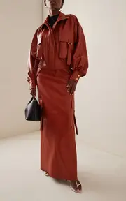 [Zimmermann] Illustration Leather Cargo Maxi Skirt