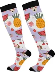 [GAIREG] Colorful Cartoon Kittens Lightweight Compression Socks Women Men Compression Running Socks Tube Socks Men