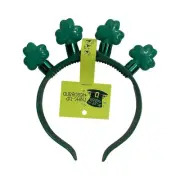 St. Patricks Day Headband Clover Light Up Brand Womens Party Accessory Green New