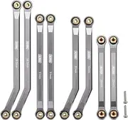 INJORA High Clearance Front 4 Links Set for SCX24 JLU AXI00002 Chevrolet C10 AXI00001 Axial 1/24 RC Crawler Car, 8PCS（Grey）