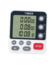 Dual Kitchen Timer Digital - 3 Channel Timer for Cooking with Alarm, Large