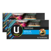 32pc U By Kotex Absorbent Tampons Regular Slim Slender Tip Medium Flow Period