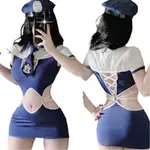 【女警】新款性感制服 女警鏤空綁帶海軍水手服 情趣内衣 纯欲女警海军 套装角色扮演 COSPLAY服裝 制服 性感套裝