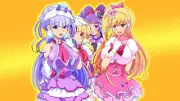 Anime pretty cure girls yellow background group of women Playmat Gaming Mat Desk