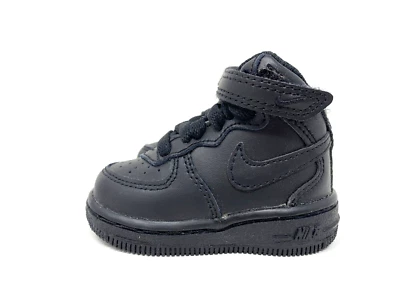 Nike Air Force 1 Mid Toddler 2c Basketball Shoe BLACK Boy/Girl Kids Sneaker