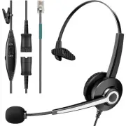 Monaural Corded Telephone Headset, with Noise Canceling Mic + Quick Disconnec...