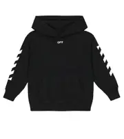 [Off-White Kids] Off-White Kids Printed cotton hoodie Y 6 black