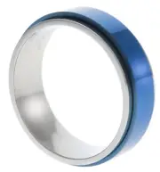 Blue Tone 7mm mens Stainless Steel Spinner Worry Band Ring size 10 T72