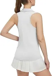 [TBMPOY] Women's Golf Polo Shirts Sleeveless Tank Tops Tennis Shirts Racerback with Zip Up Collar Athletic Tops Lightweight