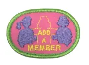 PATCH GSA Girl Scouts Add A Member Purple Silhouettes Pink Green
